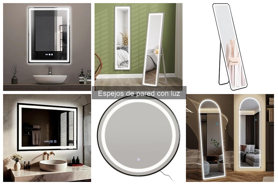 Comparativa de Espejos de Pared con Luz Fija y Regulable