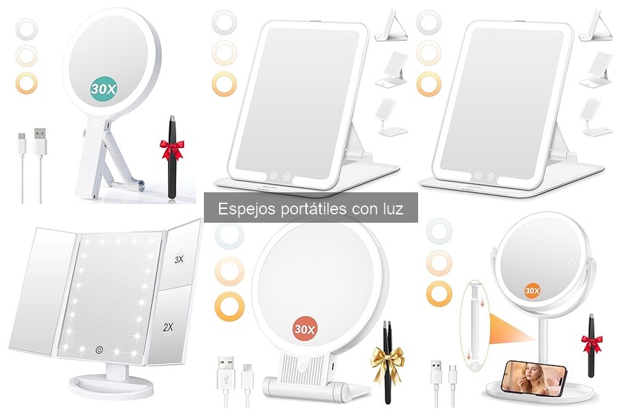 ** Problemas comunes de espejos portátiles con luz y soluciones